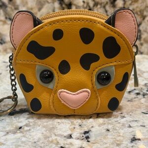 NWOT Relic by Fossil leopard change bag keychain